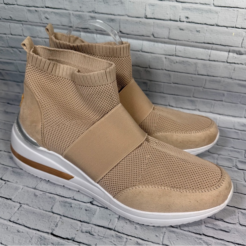 Mudd Beige Knit High-Top Sneakers